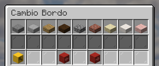 Menu principale per cambiare il bordo del lotto