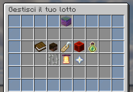 Menu principale per la gestione del lotto